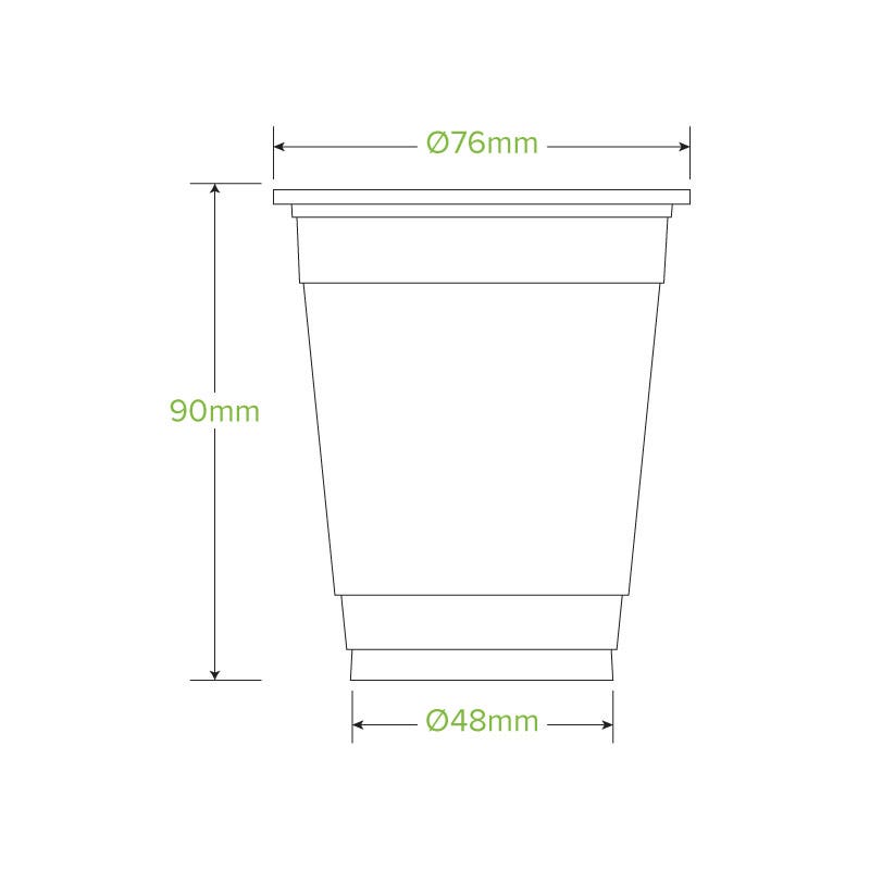 250ml Clear BioCup|250ml Clear BioCup Line Drawing