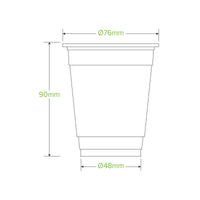 250ml Clear Unbranded BioCup|250ml Clear Unbranded BioCup Line Drawing