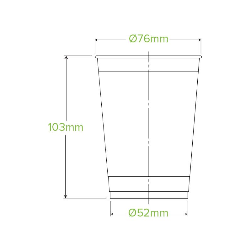280ml Clear BioCup|280ml Clear BioCup Line Drawing