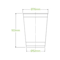 280ml Clear BioCup|280ml Clear BioCup Line Drawing