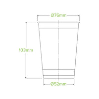280ml Clear Unbranded BioCup|280ml Clear Unbranded BioCup Line Drawing