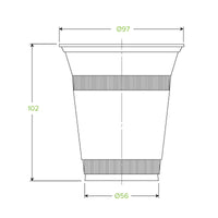 360ml Clear Unbranded BioCup|360ml Clear Unbranded BioCup Line Drawing