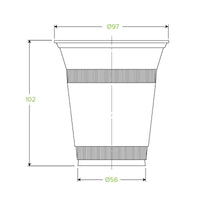 360ml Clear BioCup|360ml Clear BioCup Line Drawing