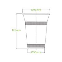 |500ml Clear BioCup Line Drawing