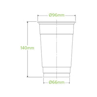600ml Clear BioCup|600ml Clear BioCup Line Drawing
