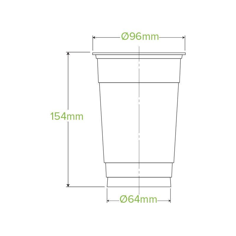 |700ml Clear BioCup Line Drawing
