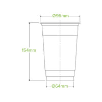 |700ml Clear BioCup Line Drawing