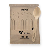 16cm Wooden Spoon 50pk |16cm Wooden Spoon 50pk line drawing