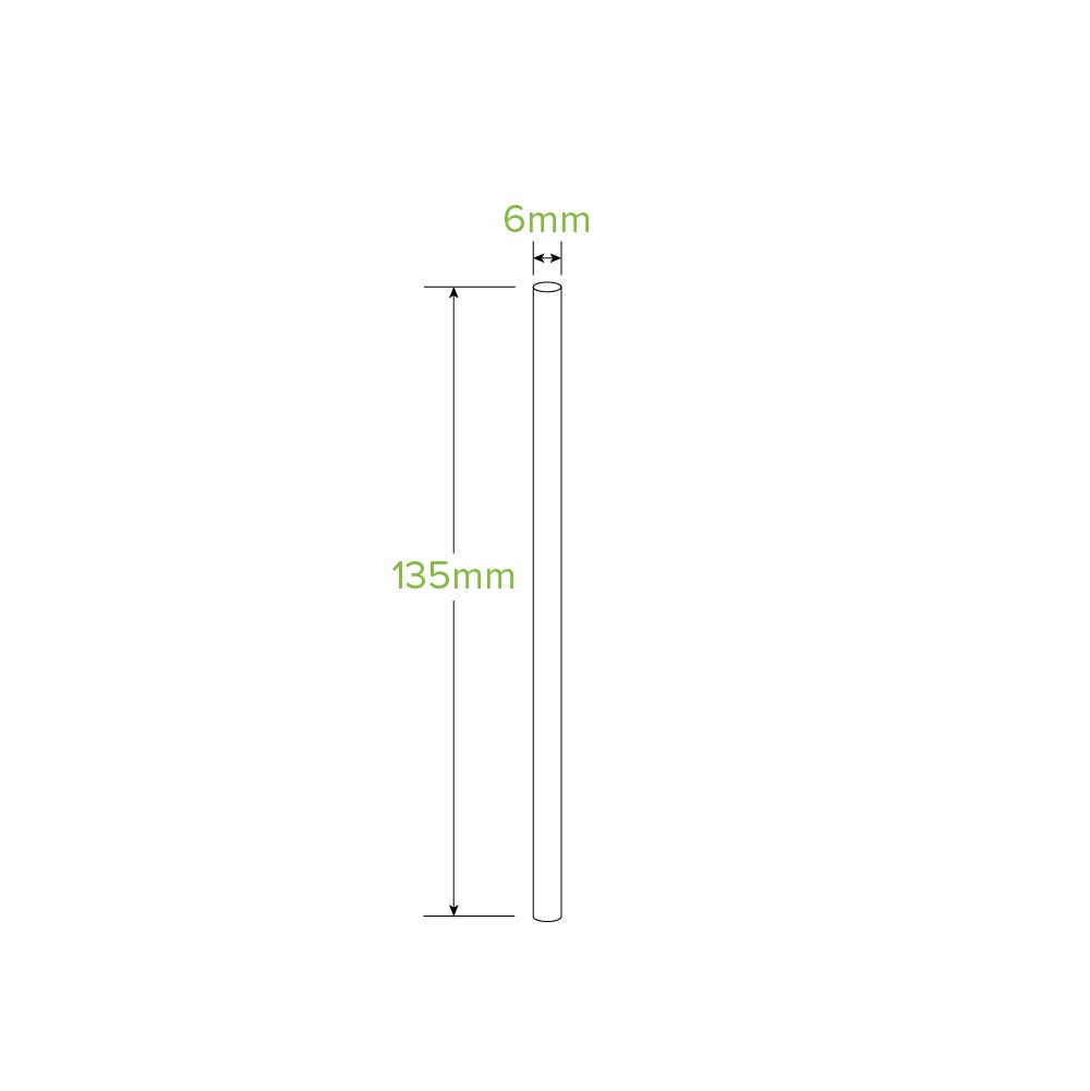 6mm Regular Mixed BioStraw 40pk|6mm Regular Mixed BioStraw 40pk line drawing