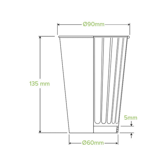 460ml / 16oz (90mm) Stone Double Wall Biocup