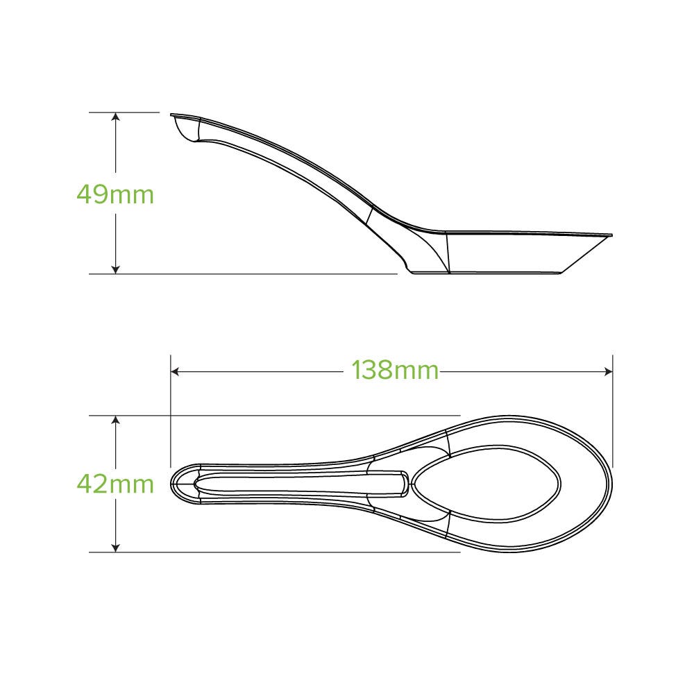 |14cm Plant Fibre Chinese Soup Spoon Line Drawing
