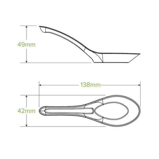 |14cm Plant Fibre Chinese Soup Spoon Line Drawing