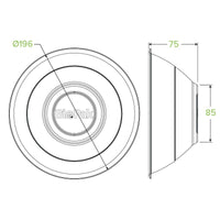 40oz Natural BioCane Sugarcane Bowl|40oz Natural BioCane Sugarcane Bowl Line Drawing