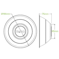 1,180ml / 40oz White Plant Fibre BioBowl|1,180ml / 40oz White Plant Fibre BioBowl Line Drawing