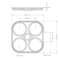 4-Pack Plant Fibre Beer Ring Holder No PFAs Added|4-Pack Plant Fibre Beer Ring Holder Line Drawing