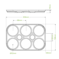 6-Pack Plant Fibre Beer Ring Holder No PFAs Added|6-Pack Plant Fibre Beer Ring Holder Line Drawing