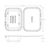 20x15x5cm / 7.5x5x1.9in Natural Plant Fibre Clamshell|20x15x5cm / 7.5x5x1.9in Natural Plant Fibre Clamshell Line Drawing