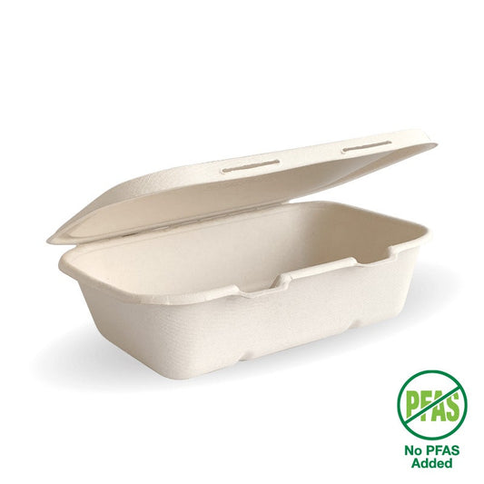 20x15x5cm / 7.5x5x1.9in Natural Plant Fibre Clamshell|20x15x5cm / 7.5x5x1.9in Natural Plant Fibre Clamshell Line Drawing
