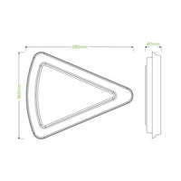 28x16x4cm / 9" Natural Plant Fibre Pizza Slice Clamshell|28x16x4cm / 9" Natural Plant Fibre Pizza Slice Clamshell Line Drawing