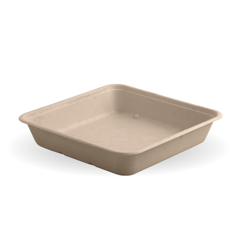 1,750ml Large Square Natural Plant Fibre Takeaway Base|1,750ml Large Square Natural Plant Fibre Takeaway Base Top View|1,750ml Large Square Natural Plant Fibre Takeaway Base Line Drawing