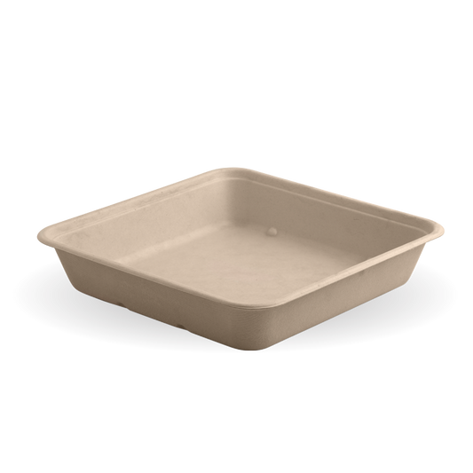 1,750ml Large Square Natural Plant Fibre Takeaway Base|1,750ml Large Square Natural Plant Fibre Takeaway Base Top View|1,750ml Large Square Natural Plant Fibre Takeaway Base Line Drawing