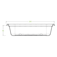 1,000ml Natural BioCane Takeaway Base|1,000ml Natural BioCane Sugarcane Takeaway Base Line Drawing