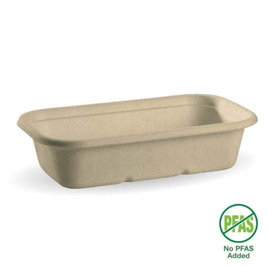 1,000ml Natural Plant Fibre Takeaway Base No PFAs Added |1,000ml Natural Plant Fibre Takeaway Base Line Drawing