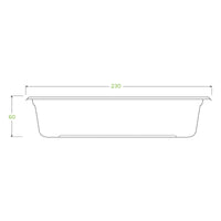 1,000ml BioCane Tray|1,000ml BioCane Sugarcane Tray Line Drawing
