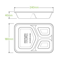 3-Compartment Natural Plant Fibre Takeaway Base|3-Compartment Natural Plant Fibre Takeaway Base