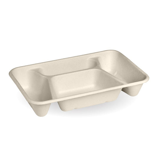 4-Compartment Natural Plant Fibre Takeaway Base