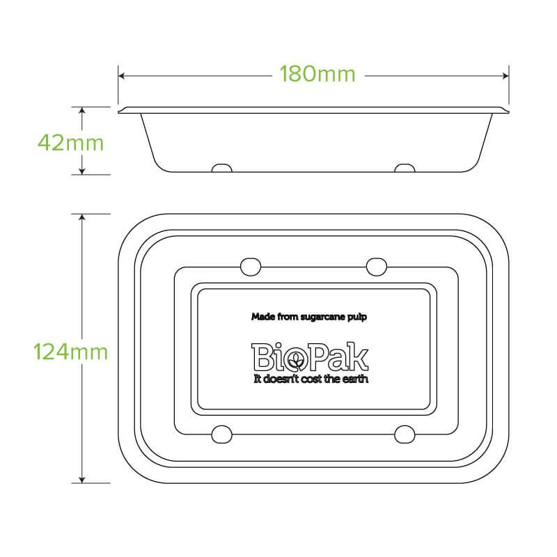 500ml White Plant Fibre Takeaway Base|500ml White Plant Fibre Takeaway Base Line Drawing