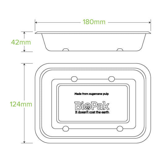 500ml White Plant Fibre Takeaway Base|500ml White Plant Fibre Takeaway Base Line Drawing
