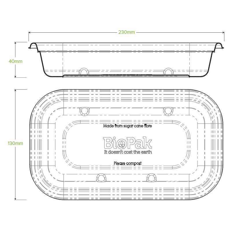 750ml White Plant Fibre Takeaway Base No PFAs Added|750ml White Plant Fibre Takeaway Base Line Drawing