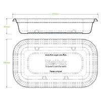 750ml White Plant Fibre Takeaway Base No PFAs Added|750ml White Plant Fibre Takeaway Base Line Drawing