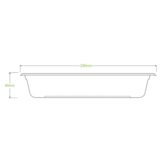 750ml Plant Fibre Tray|750ml Plant Fibre Tray Line Drawing