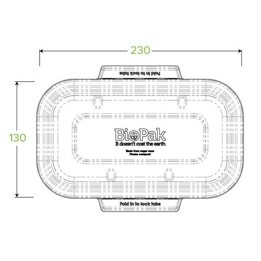 750 & 1,000ml White Plant Fibre Takeaway Lid|750 & 1,000ml White Plant Fibre Takeaway Lid Line Drawing