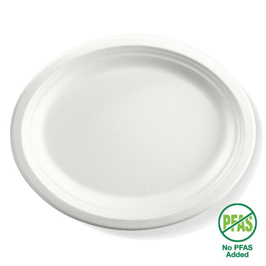 |32x25cm / 12.5x10" Oval Plant Fibre Plate Line Drawing