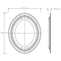 |32x25cm / 12.5x10" Oval Plant Fibre Plate Line Drawing
