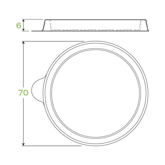 60ml PET Sugarcane Biocup Sauce Lid|60ml PET Sugarcane BioCup Line Drawing Sauce Lid Line Drawing