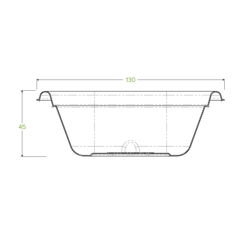 280ml White BioCane Takeaway Base|280ml White BioCane Sugarcane Takeaway Base Line Drawing