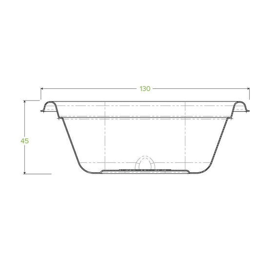 280ml White BioCane Takeaway Base|280ml White BioCane Sugarcane Takeaway Base Line Drawing