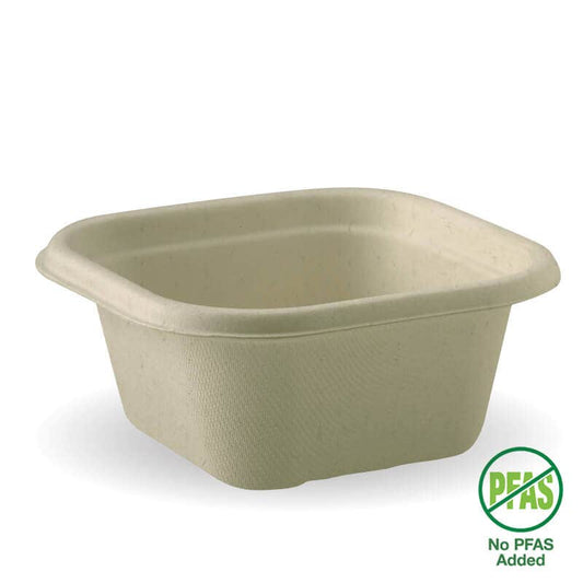 480ml Natural Plant Fibre Takeaway Base No PFAS Added|480ml Natural Plant Fibre Takeaway Base Line Drawing