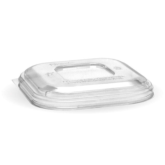 280-630ml Clear PLA Takeaway Lid|280-630ml Clear PLA Takeaway Lid|clear lid for square sugarcane container|clear lid for sugarcane square container|clear lid for sugarcane container filled with asian food 