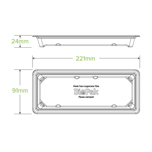 Long Plant Fibre Sushi Tray|Long Plant Fibre Sushi Tray Line Drawing
