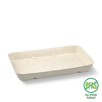 480g sugarcane Produce Tray|hand holding sugarcane produce tray with corn|178mm x 121mm sugarcane produce tray line drawing
