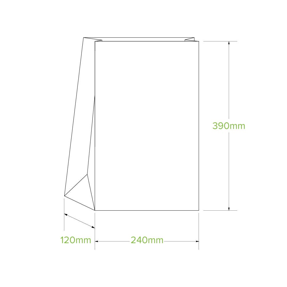 #16 SOS White Paper Bag|#16 SOS White Paper Bag Line Drawing