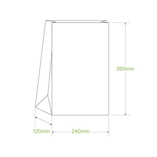 #16 SOS White Paper Bag|#16 SOS White Paper Bag Line Drawing