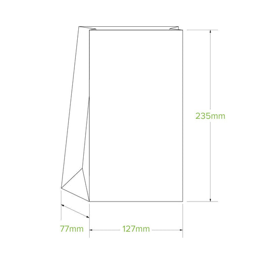 #4 SOS White Paper Bag|#4 SOS White Paper Bag Line Drawing