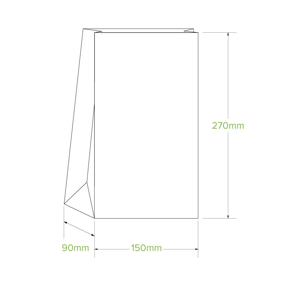 #6 SOS White Paper Bag|#6 SOS White Paper Bag Line Drawing