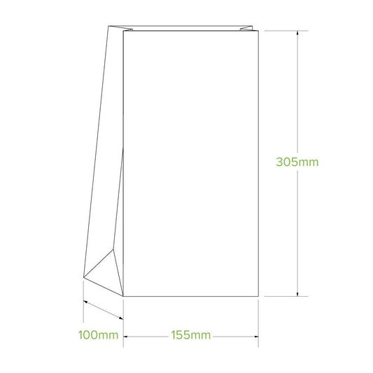 #8 SOS White Paper Bag|#8 SOS White Paper Bag Line Drawing